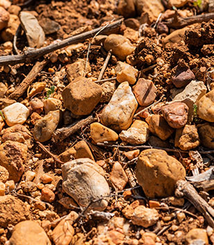 Close-up of a dry clay soil