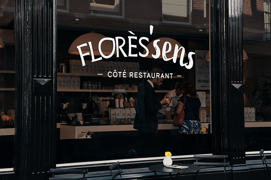 Restaurant Window Psd Mockup