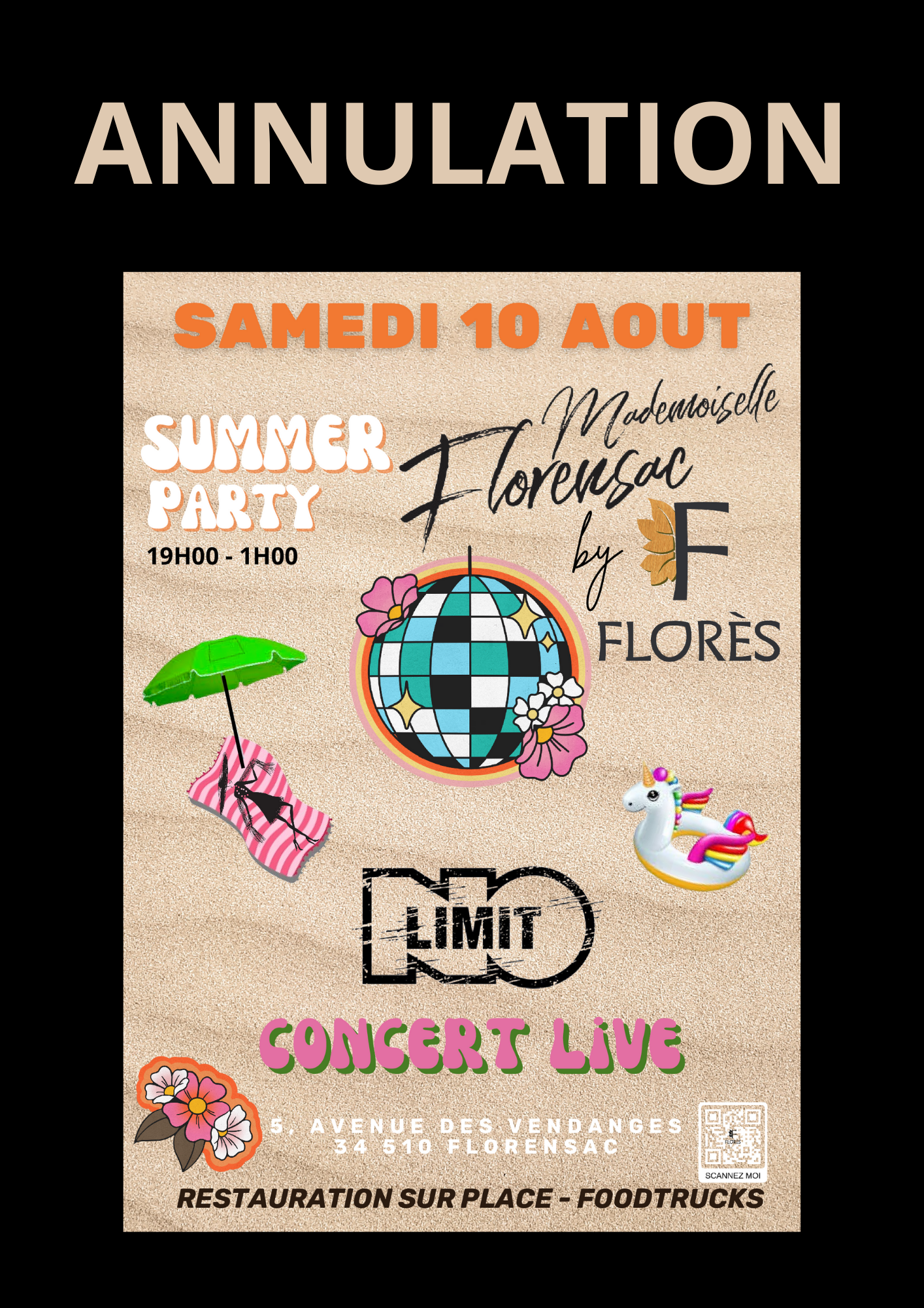 ANNULATION - Summer Party Melle Florensac byFlorès